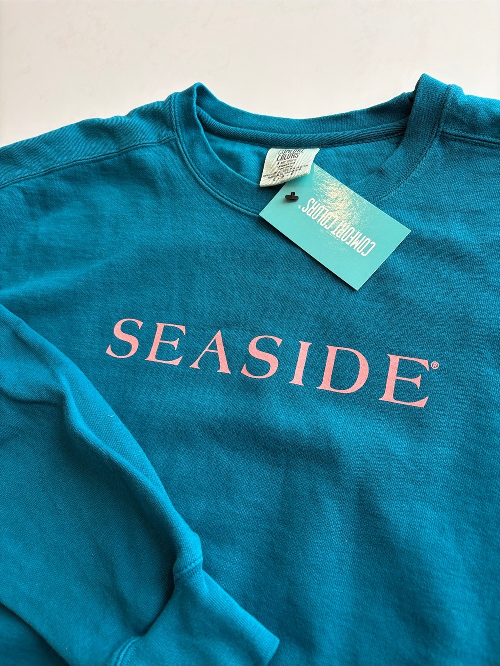 Seaside Florida Garment Dyed Comfort Colors® Lightweight Sweatshirt TOPAZ - Picture 2 of 4
